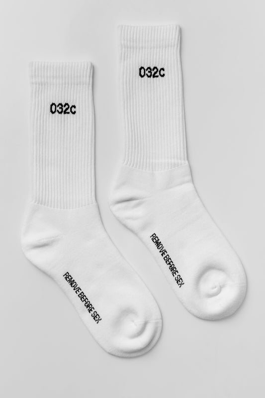"REMOVE BEFORE SEX" SOCKS WHITE/BLACK