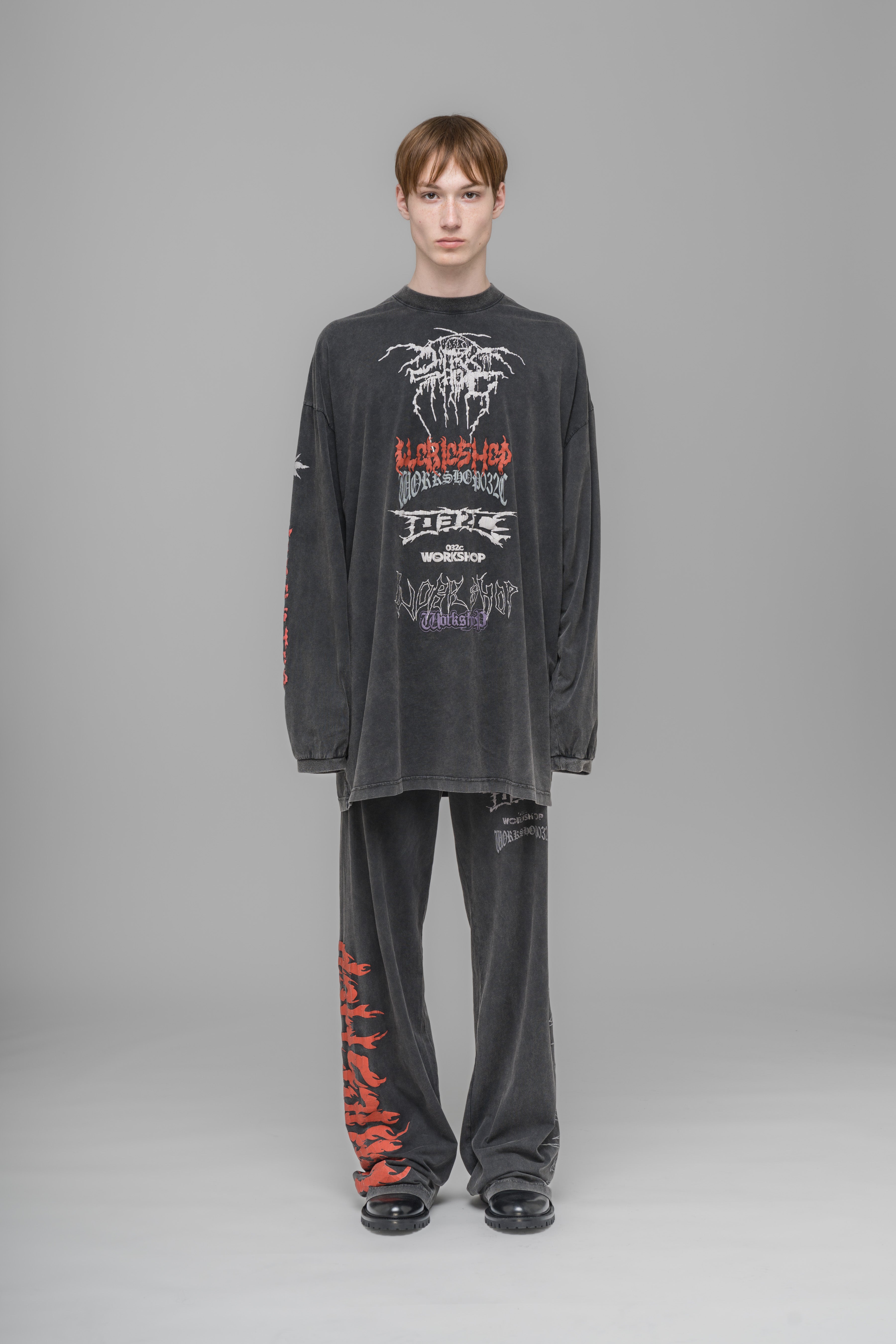 25最新作 ★032c★Graphic Long Sleeve T-shirt★特価★ブラック 032c2024day1-198_top_grande.