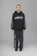 "FAITHLESS" OVERSIZED HOODIE WASHED BLACK