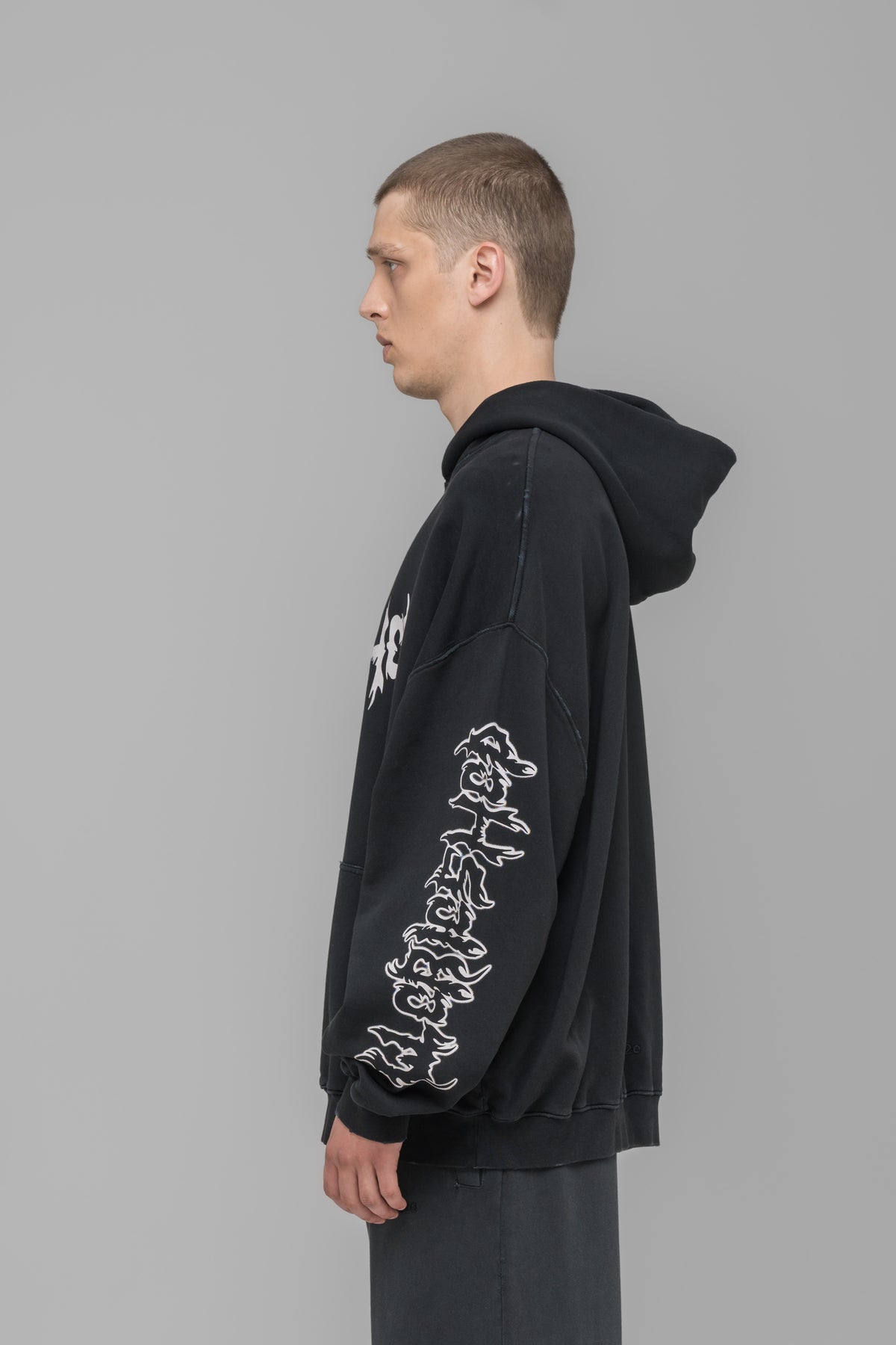 "FAITHLESS" OVERSIZED HOODIE BLACK