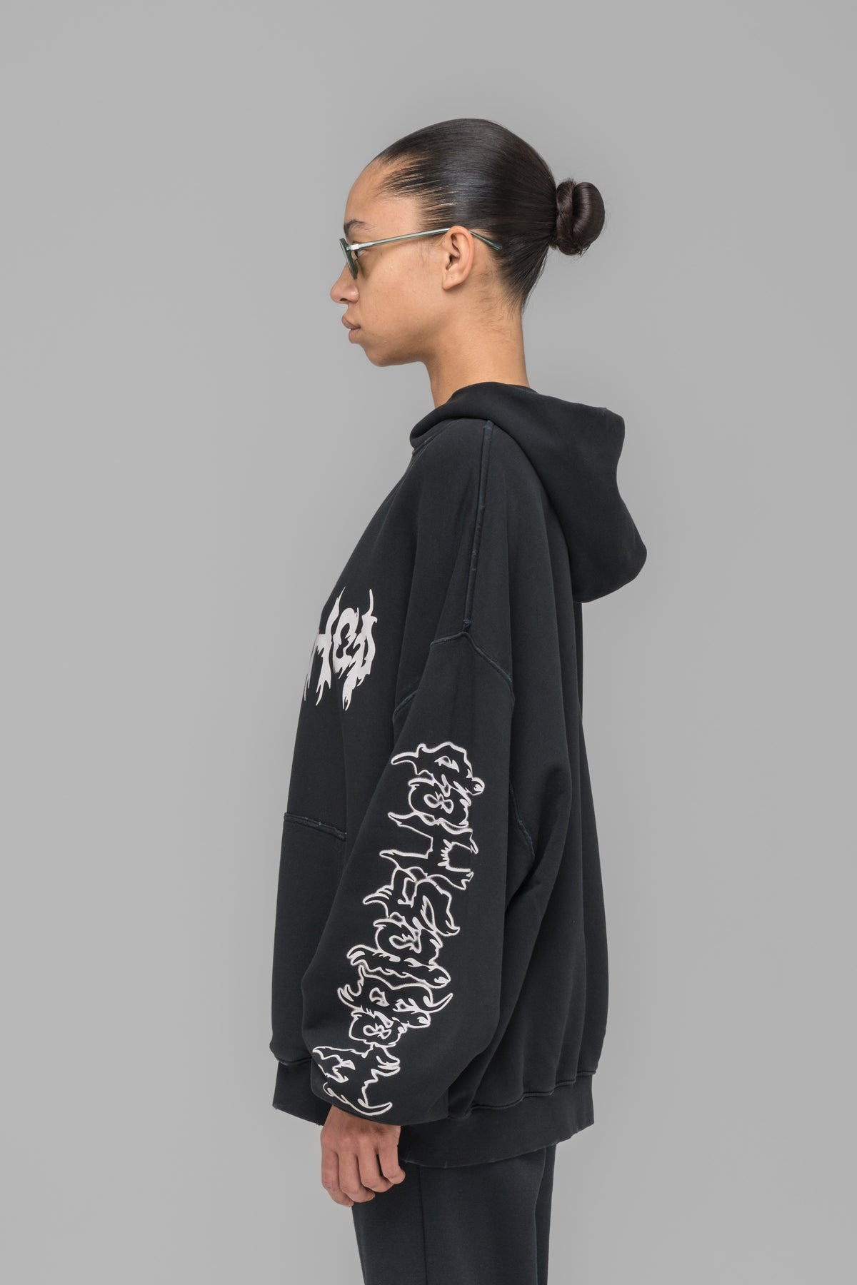 "FAITHLESS" OVERSIZED HOODIE BLACK