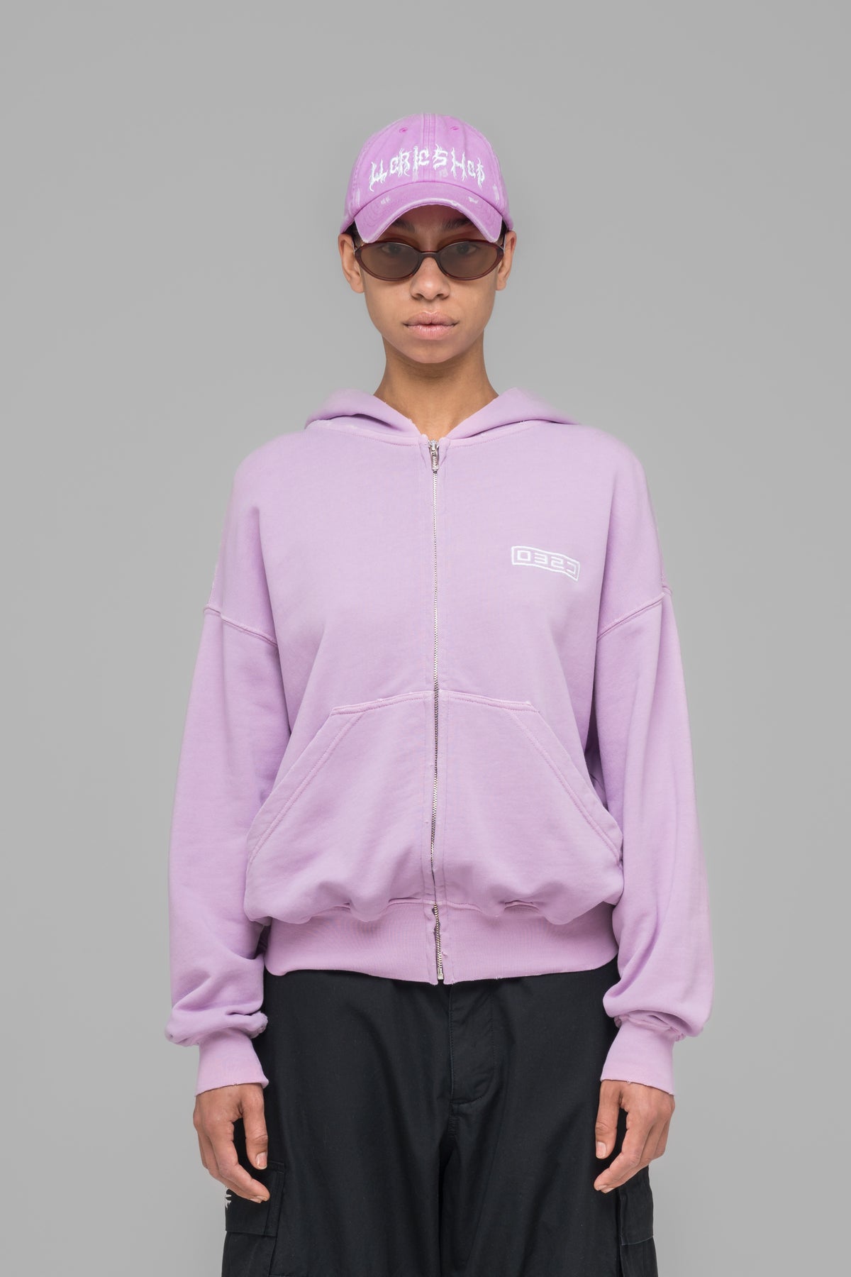 "ROUTINE" ZIP HOODIE PINK