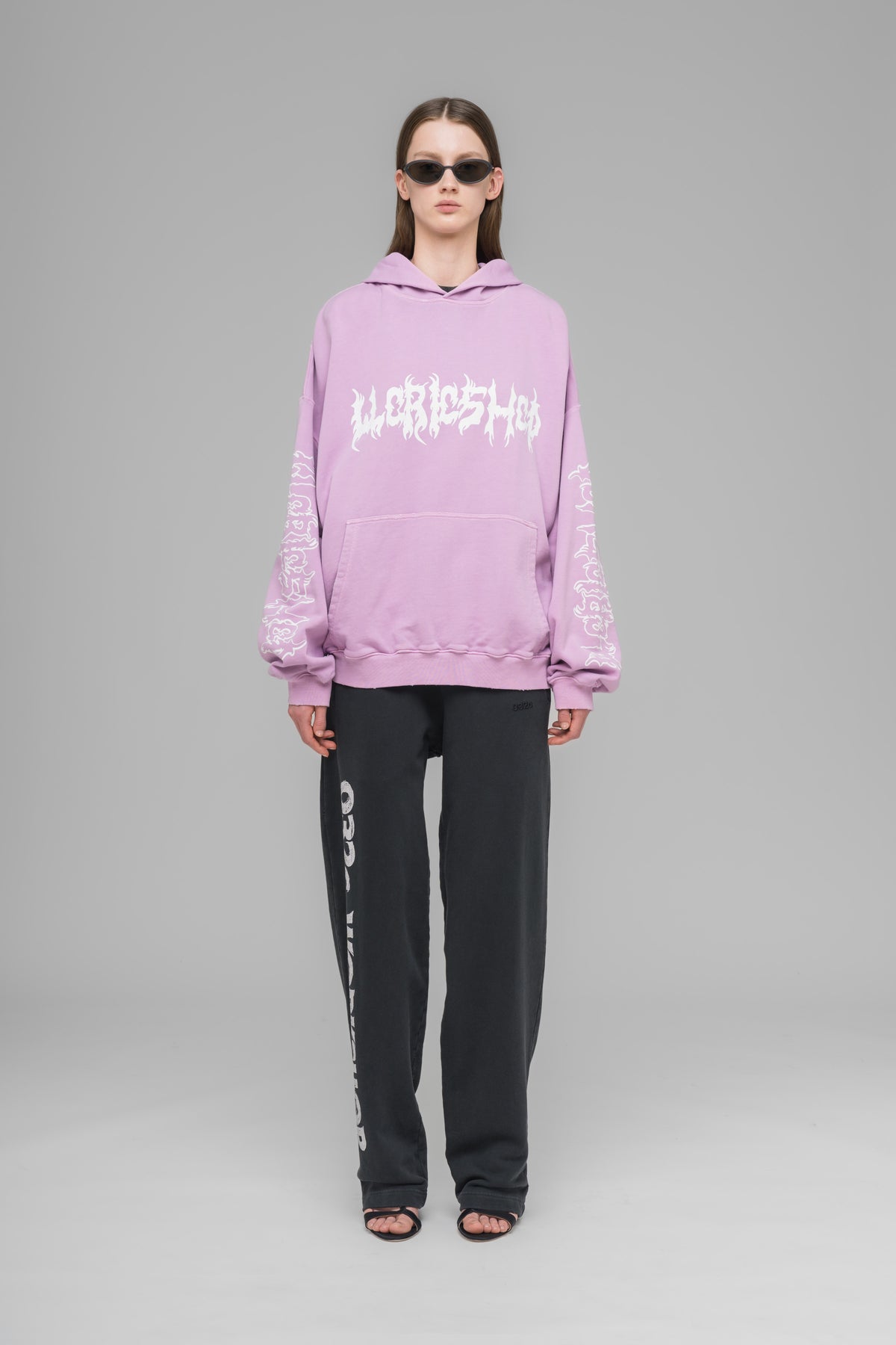 "FAITHLESS" OVERSIZED HOODIE PINK