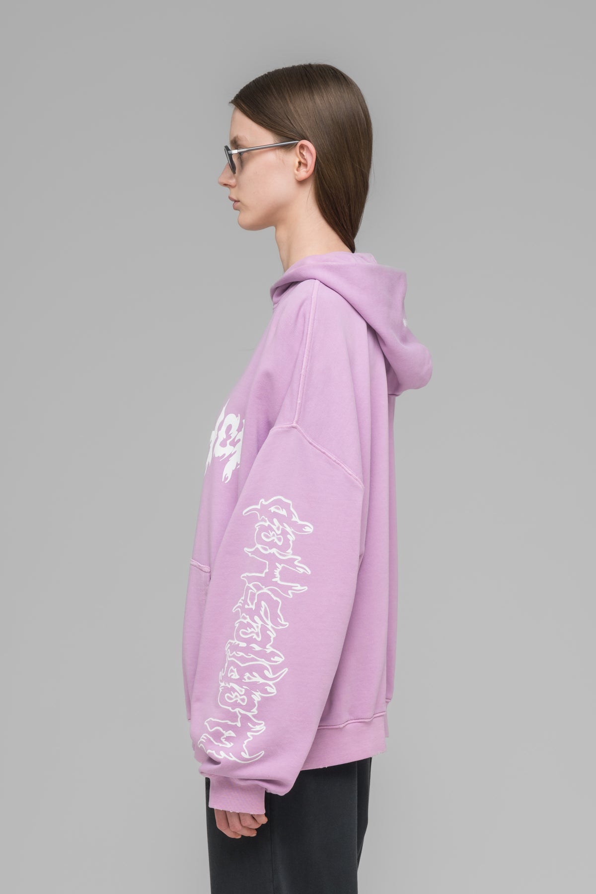 "FAITHLESS" OVERSIZED HOODIE PINK