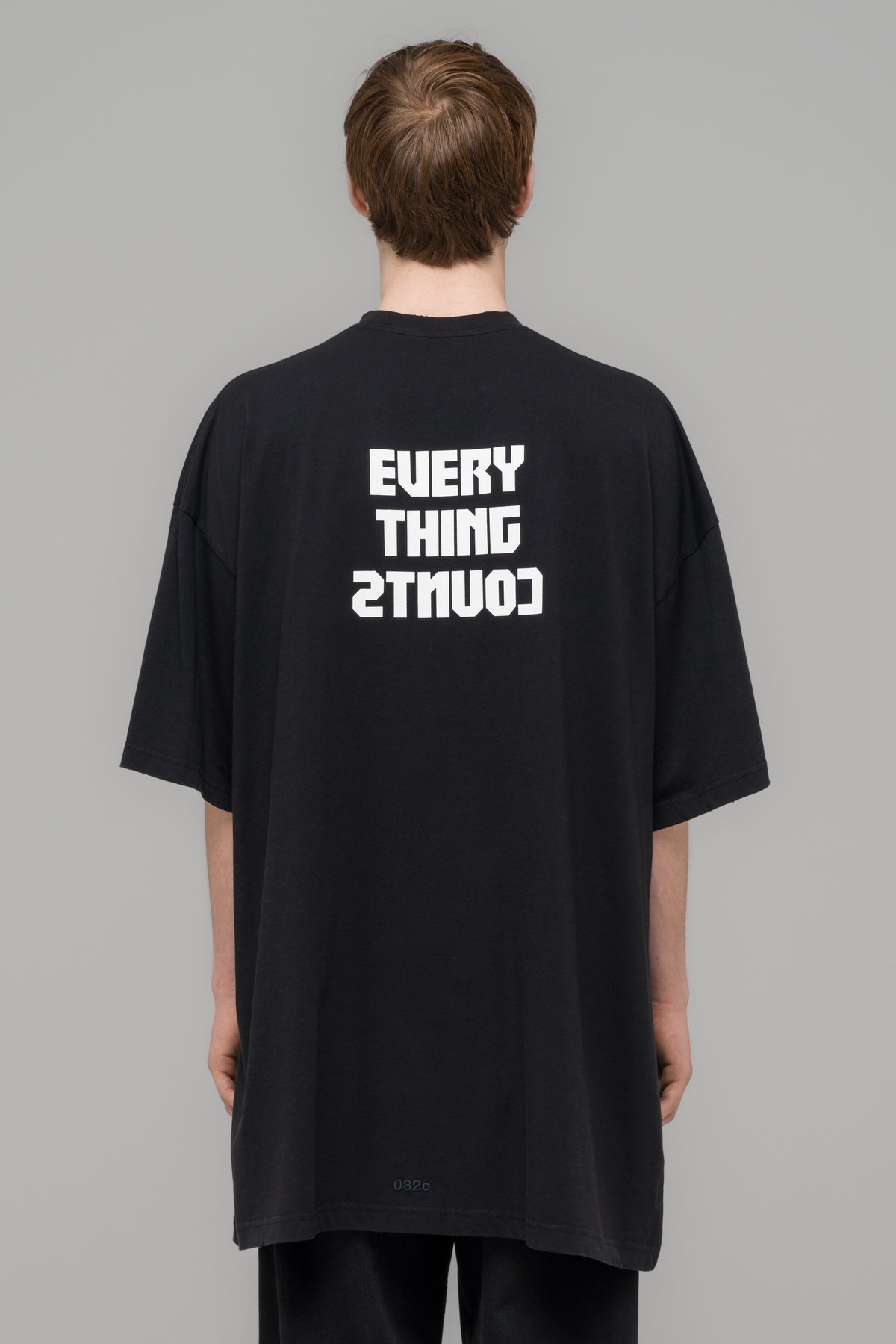 "POINT ZERO" OVERSIZED T-SHIRT WASHED BLACK