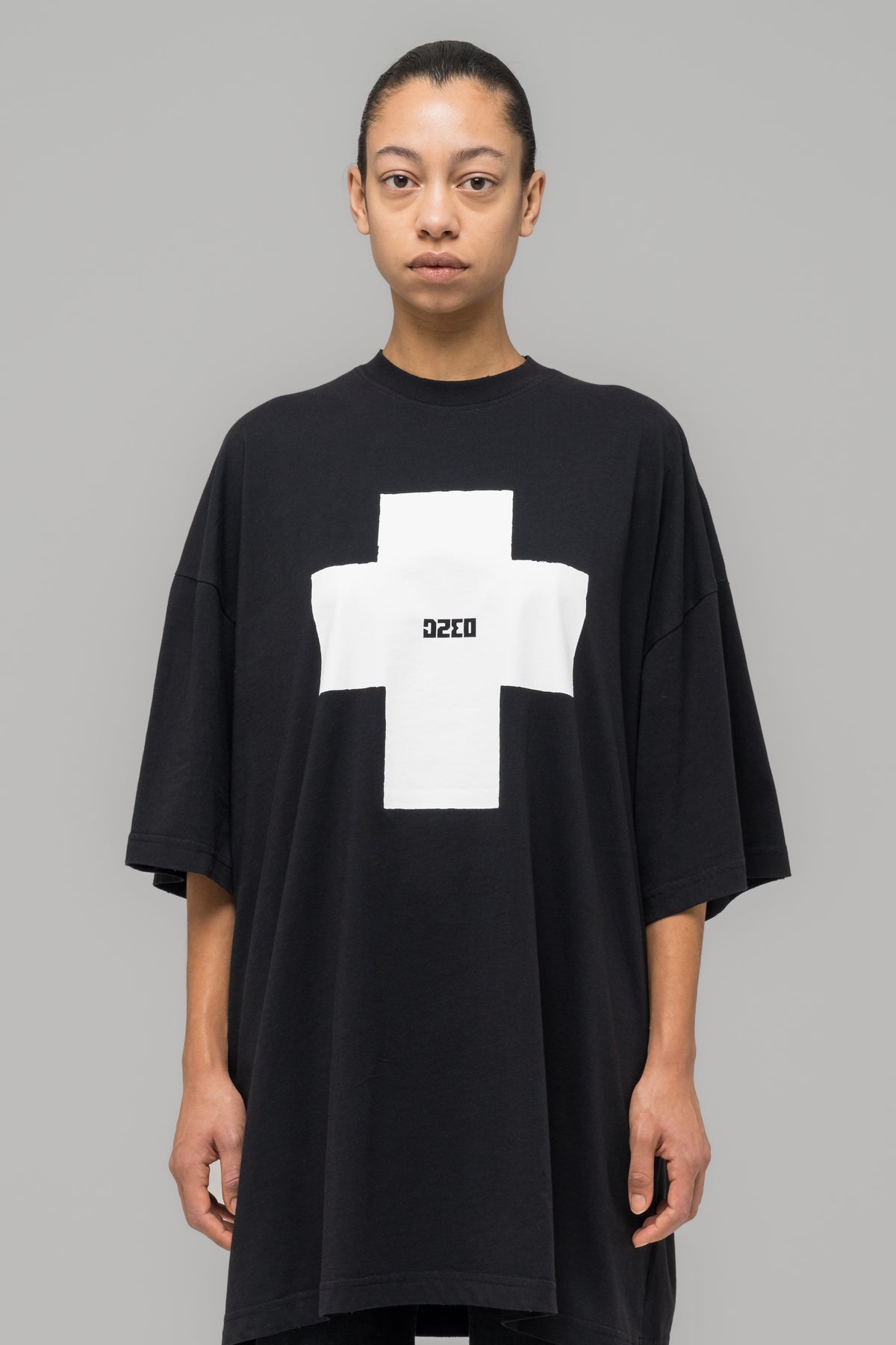 "POINT ZERO" OVERSIZED T-SHIRT WASHED BLACK