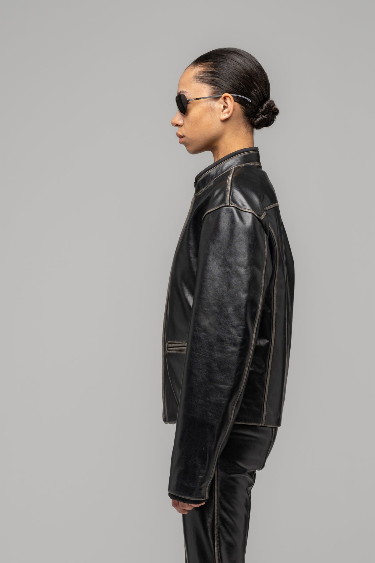 "UMA" LEATHER BIKER JACKET