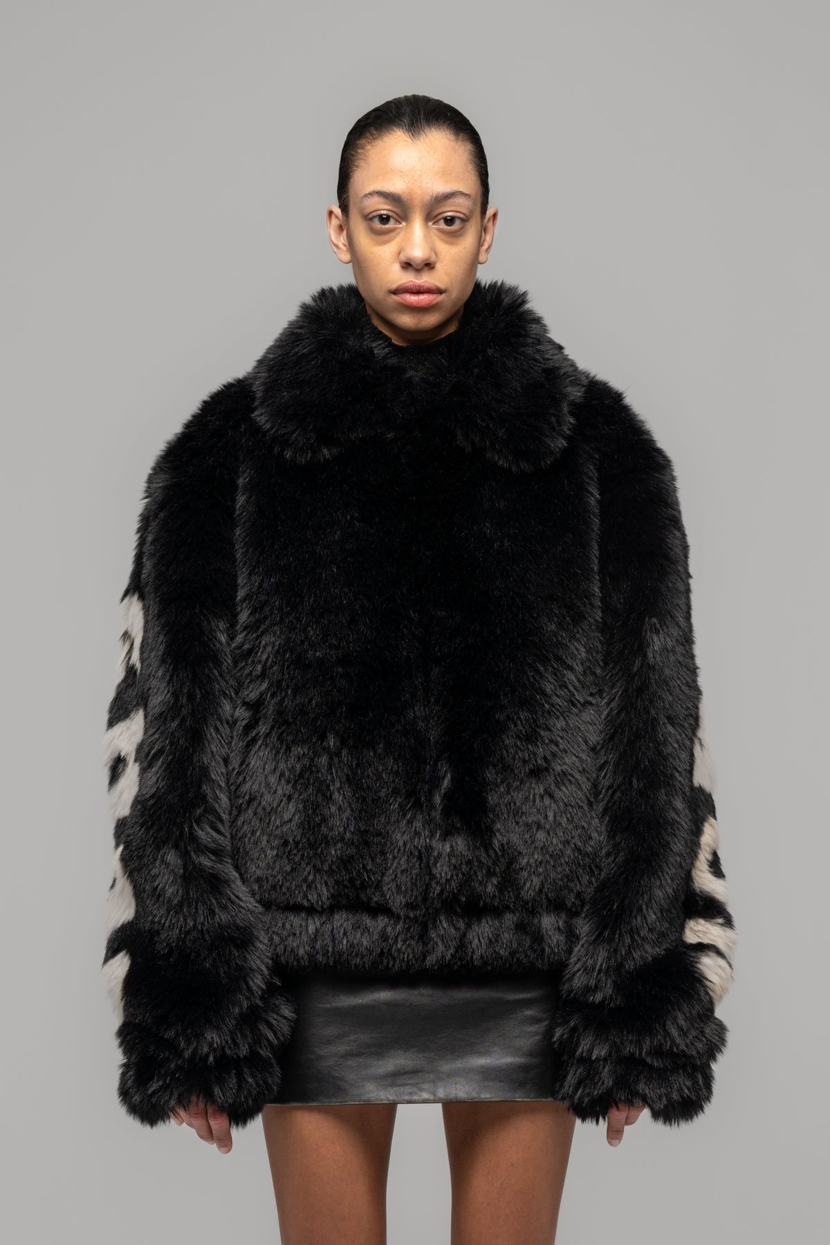 "ANTI-GAUGUIN" FAUX FUR BLOUSON