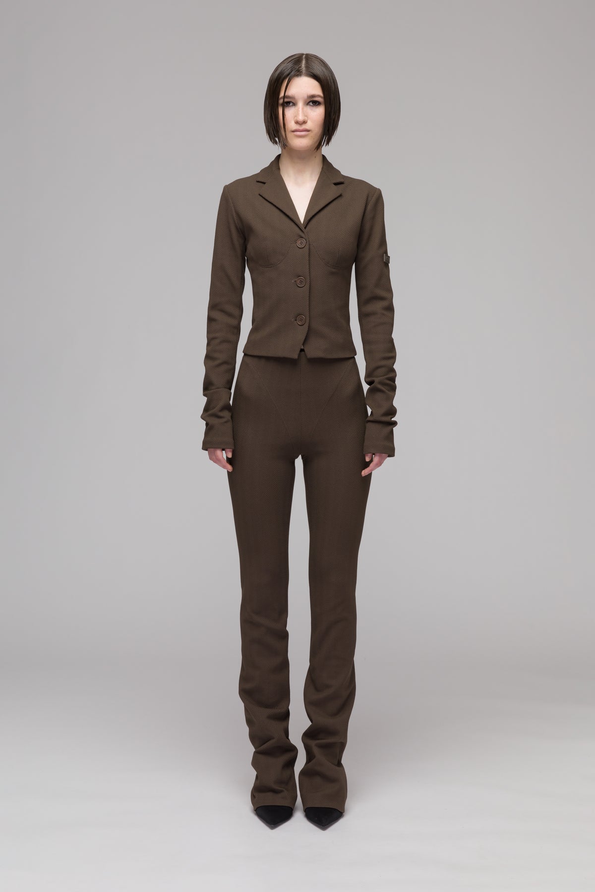 'TRAPEZE' TOO-TIGHT CROPPED SUIT JACKET