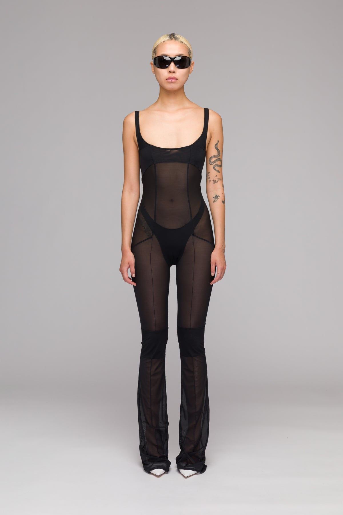 'SLINK' PANELED EVENING CATSUIT