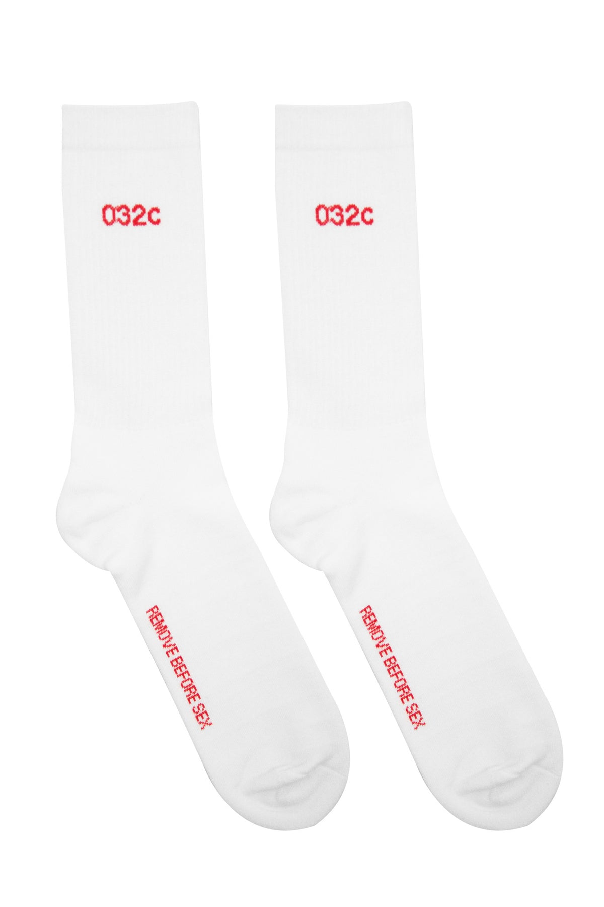 REMOVE BEFORE SEX Socks White/Red photo image